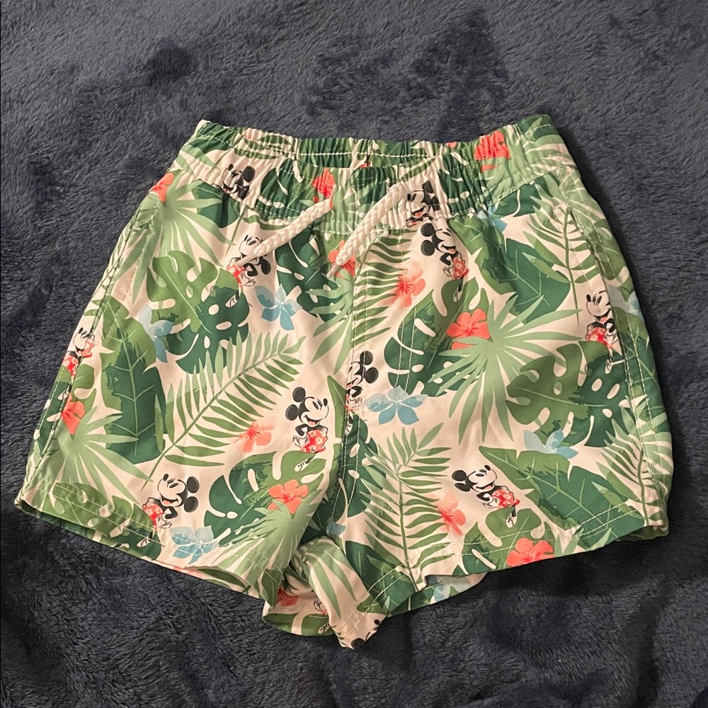 Disney Kids Swim Trunks with Tropical Print